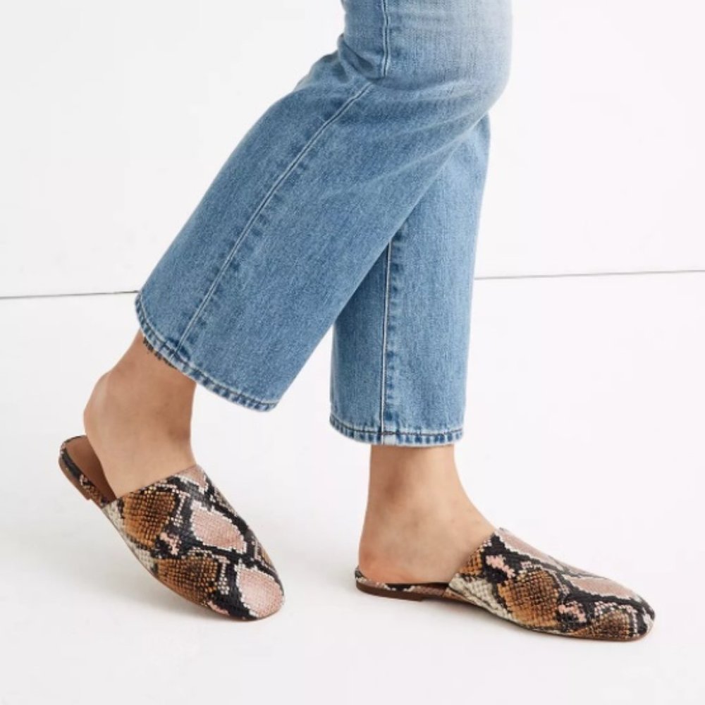 NWT Madewell Cory Mule in Snake Embossed Leather